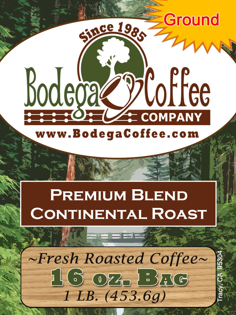 Bodega Premium Continental Roast (Superior Espresso Roast) label
